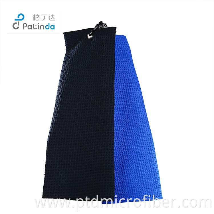 microfiber waffle golf towel with hook